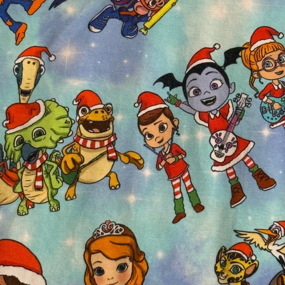 Disney Christmas Mashup Long Sleeve Top Mickey Kermit Sofia Doc McStuffins Gold